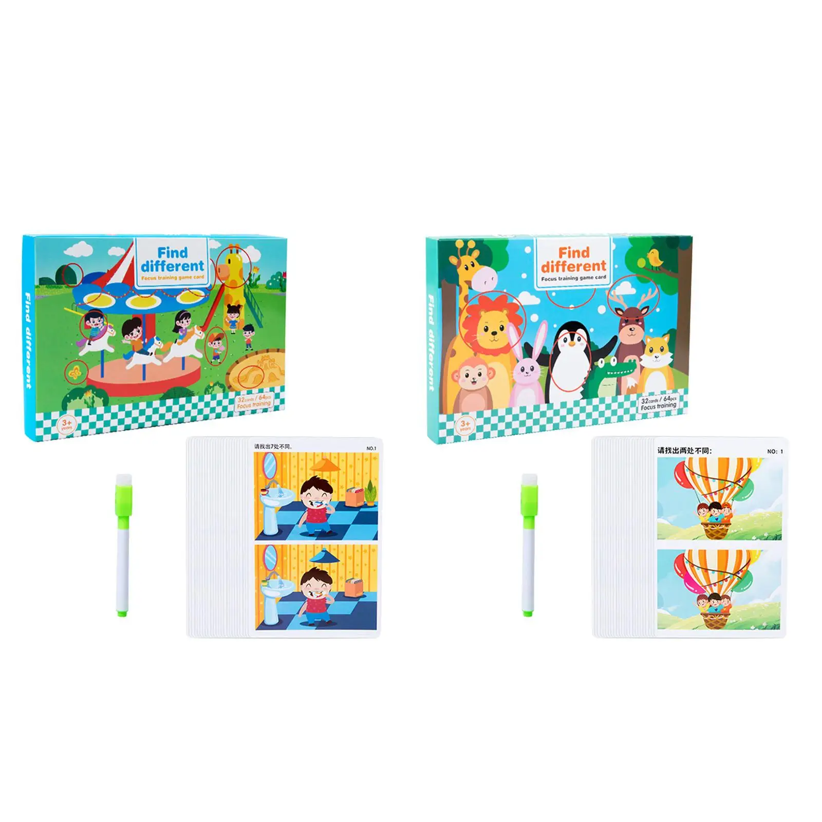 

Find Differences Toy Preschool Learning Activities Concentration Training Educational Toy for Kids Boys Preschool Birthday Gifts