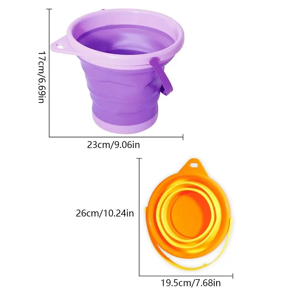 Cubos plegables portátiles para playa, cubo de arena redondo multifuncional, cubo plegable retráctil de plástico para playa, lavado de coches