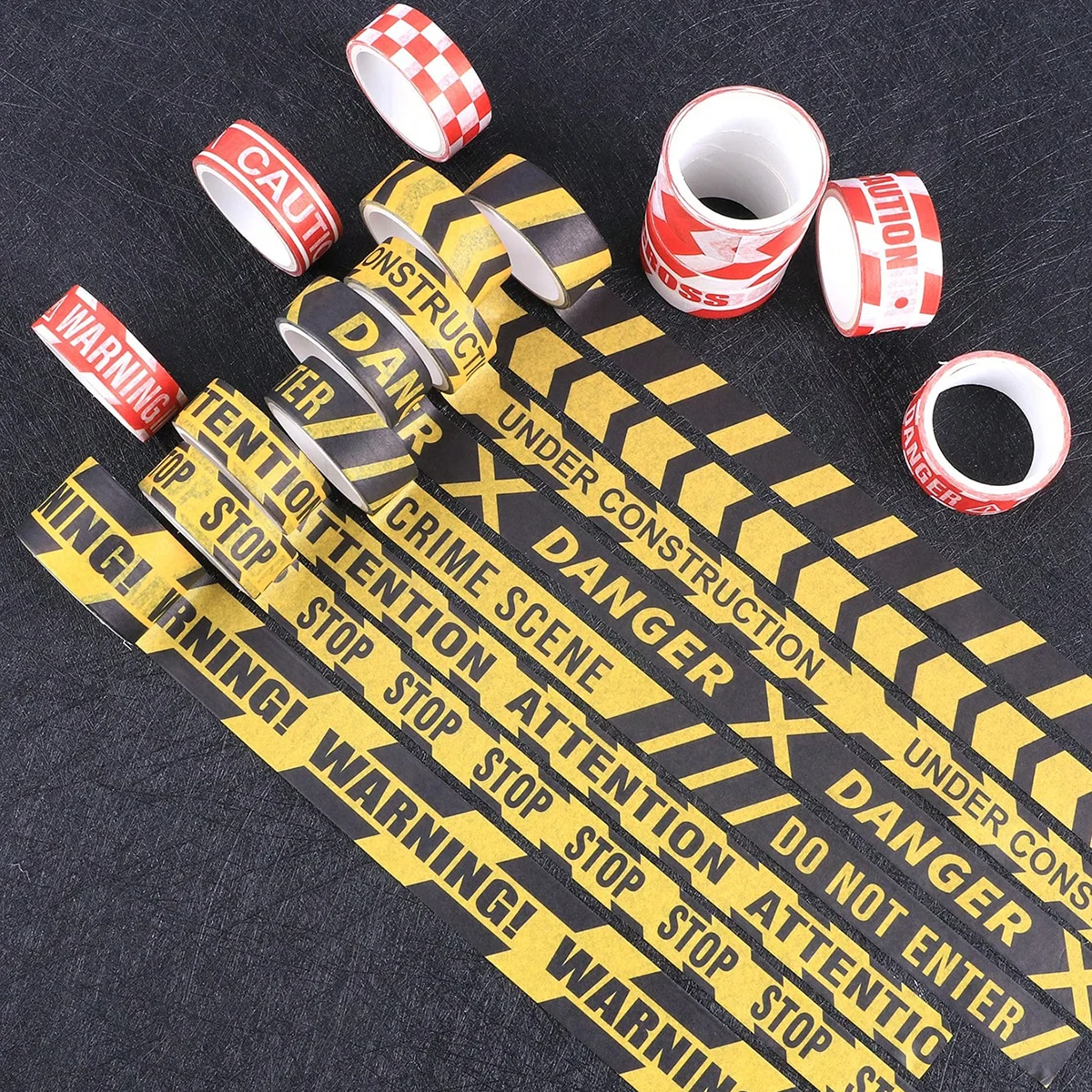 16 rotoli/scatola, modello di linea di avvertimento creativo e nastro washi, materiali decorativi artigianali, materiale scolastico di moda