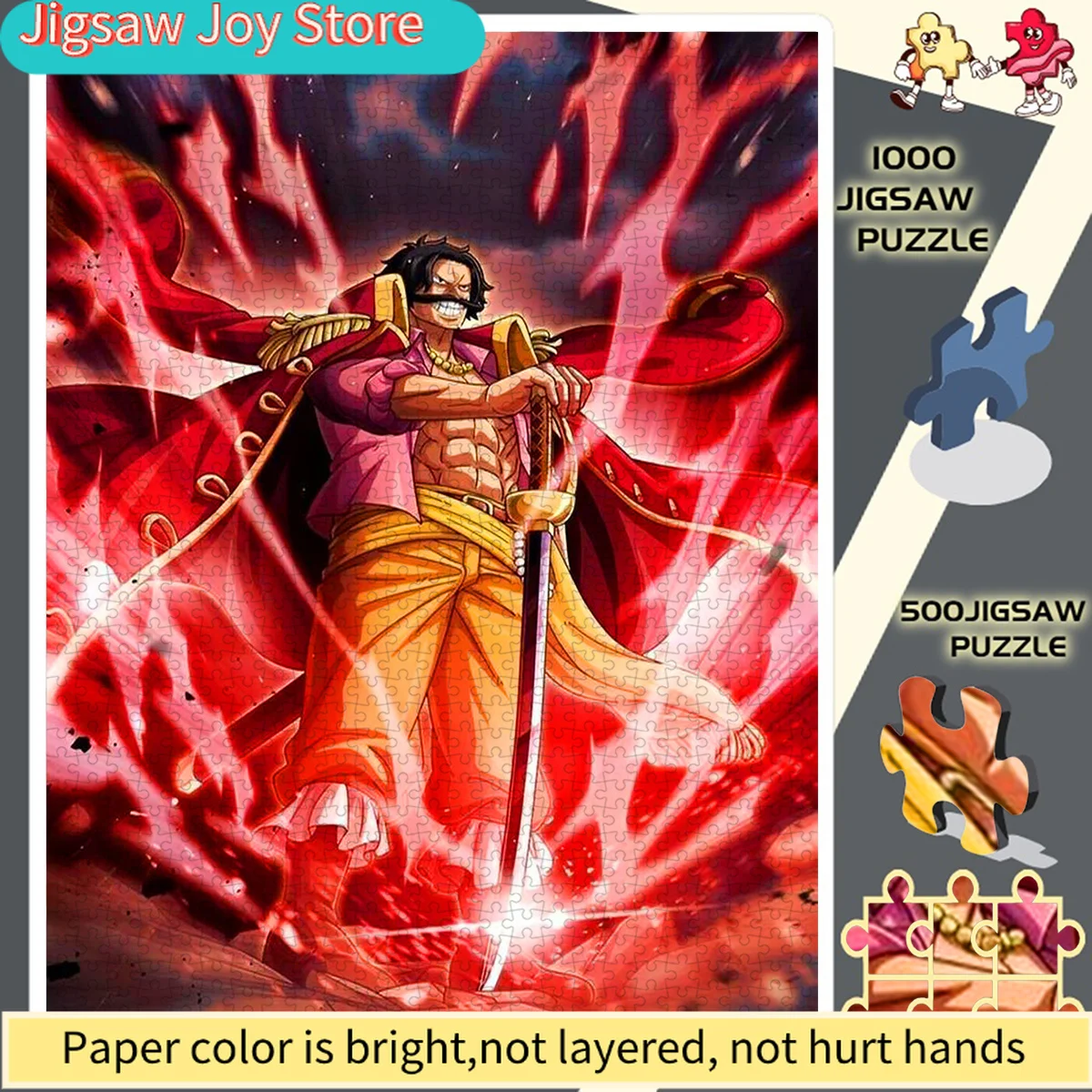 

Puzzles, Paper Puzzles, Puzzles, Adult Puzzles, Large Puzzles, Featuring The Powerful Red-Haired Shanks Holding a Famous Sword