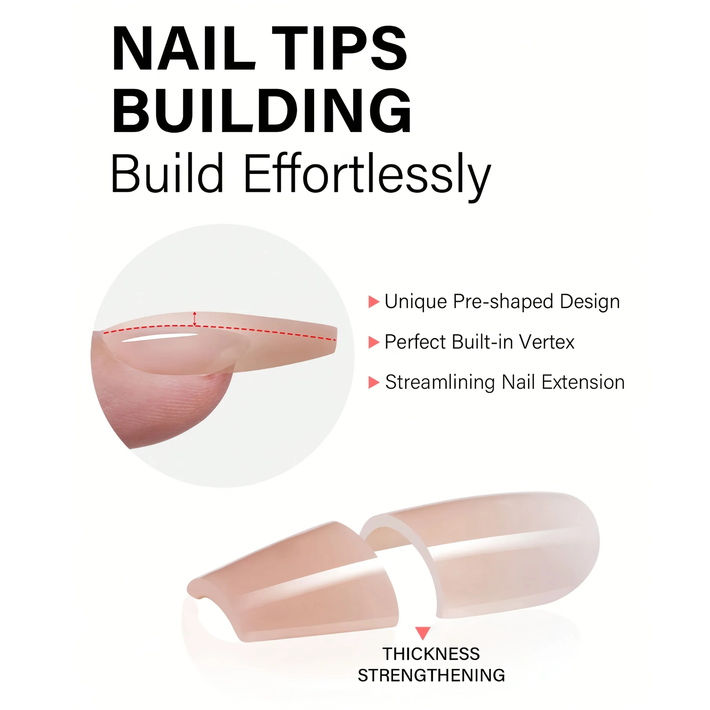 112 szt./140 szt. w 1 pudełku, 5 kolorów krótkie tipsy w kształcie trumienki/buzi/owalu/kwadratu, 14 różnych rozmiarów akrylowych tipsów, pełny zestaw sztucznych paznokci.