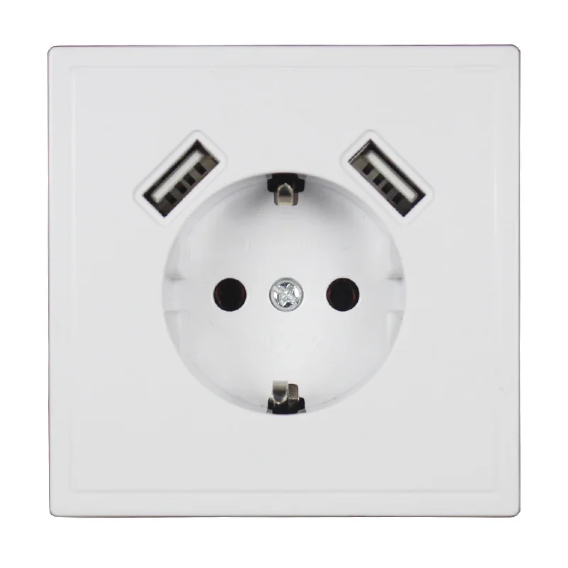 USB Wall Socket Double USB Port 5V 2A Usb Enchufes Para Pared Prise High Quality Murale Steckdose J2-01 enchufe pared