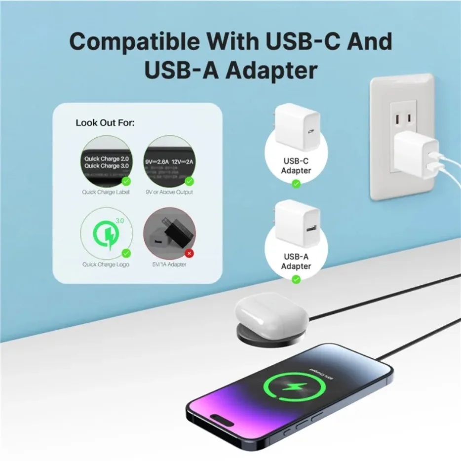 100W Fast Charging Station Magnetic Wireless Charger for Magsafe iPhone 16 15 14 13 12 Pro Max Airpods Earphone Samsung S24 S23 - náhled 5