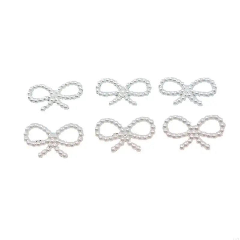 20/50 pcs pakaian DIY tambalan plastik mutiara bowknot kotak kado jepit jepit y08e