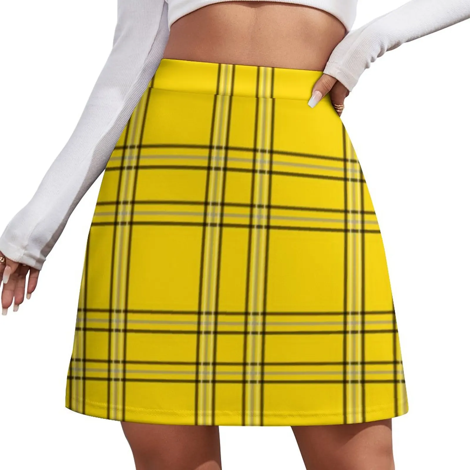 

Clueless Cher Horowitz Iconic Yellow Plaid Accessories Mini Skirt korean skirt School skirt
