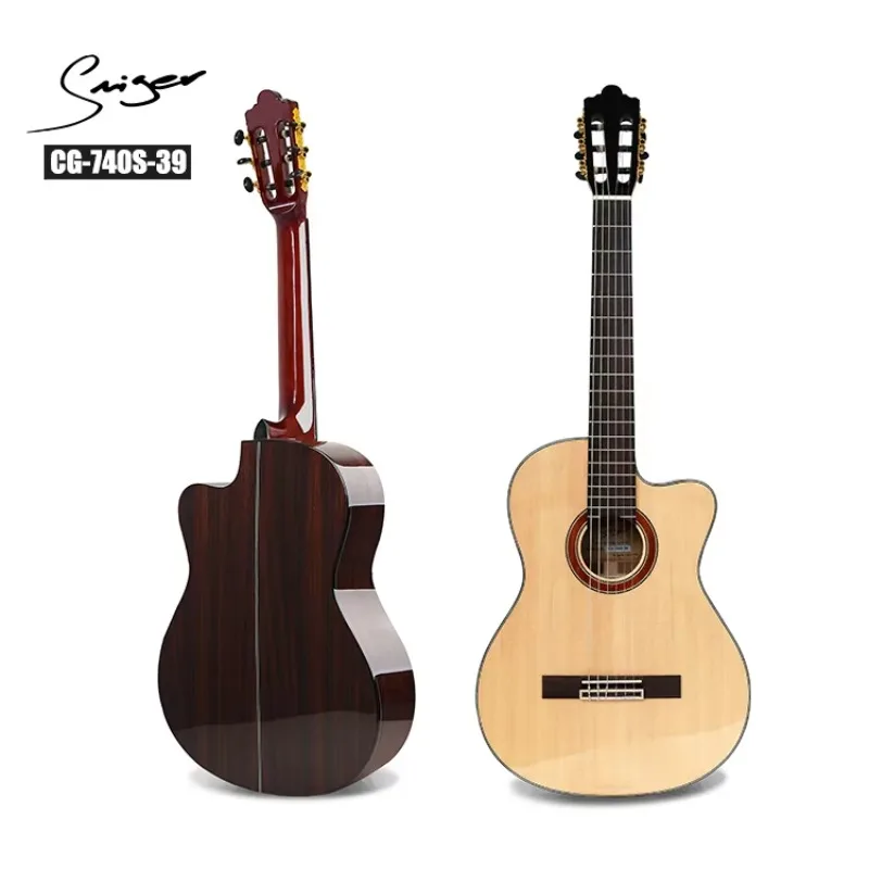 Best Price Full Size Spanish Cutaway Solid Top Concert Guitar Classical