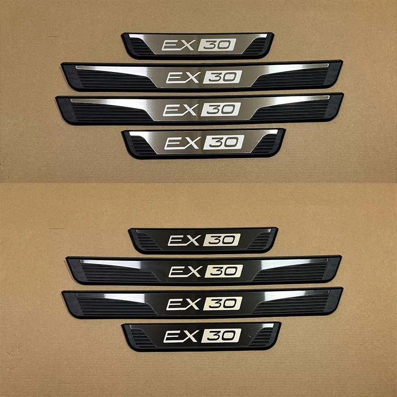 

4Pcs ABS Stainless Steel Car Door Sill for VOLVO EX30 EV 2023 2024 2025 Scuff Place Pedal Pad Threshould Guard Auto Accessories