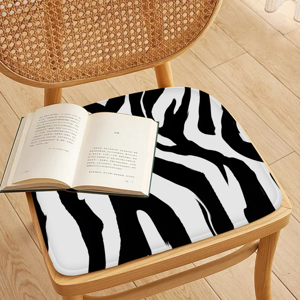 Zebra Print Modern Minimalist Style Seat Pad Household Cushion Soft Plush Chair Mat Winter Office Bar Sofa Decor Tatami