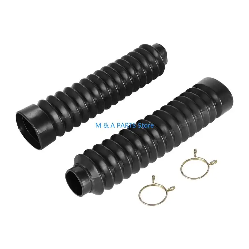 U1JF 2Pcs Motorcycle Shock Damper Dust Black Rubber Protective Sleeves For Front Fork Maintenance