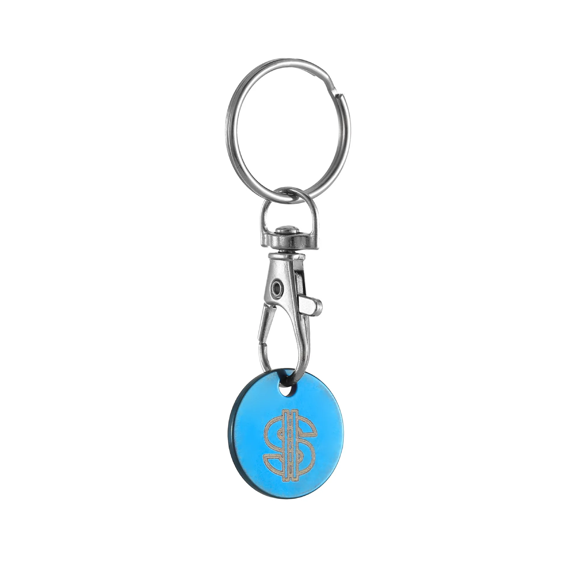 keychain carriage Shopping Cart Tokens Keychain Metal Stainless Steel Portable Shopping Cart Tokens Key Ring Ornament Decoration