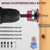 4Pcs Counter sink Drill Bit Set for Wood 8mm and 10mm Shank HSS-M2 Wood Screw Drill Router Bits Hole Punch Woodworking Tools