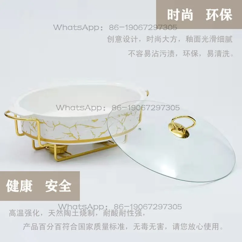 98988 Ceramic heating dry soup pot Hotel clubhouse Insulation tableware Zhuge steamed grilled fish plate Vegetable plate