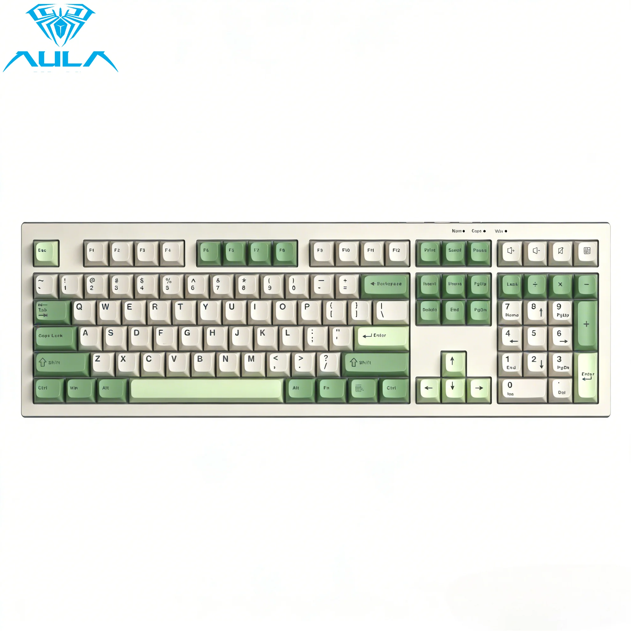 AULA S102 Bedraad Silent Membrane Gaming-toetsenbord 108 toetsen Volledige grootte met numeriek toetsenblok Romige siliconenstructuur RGB-achtergrondverlichting