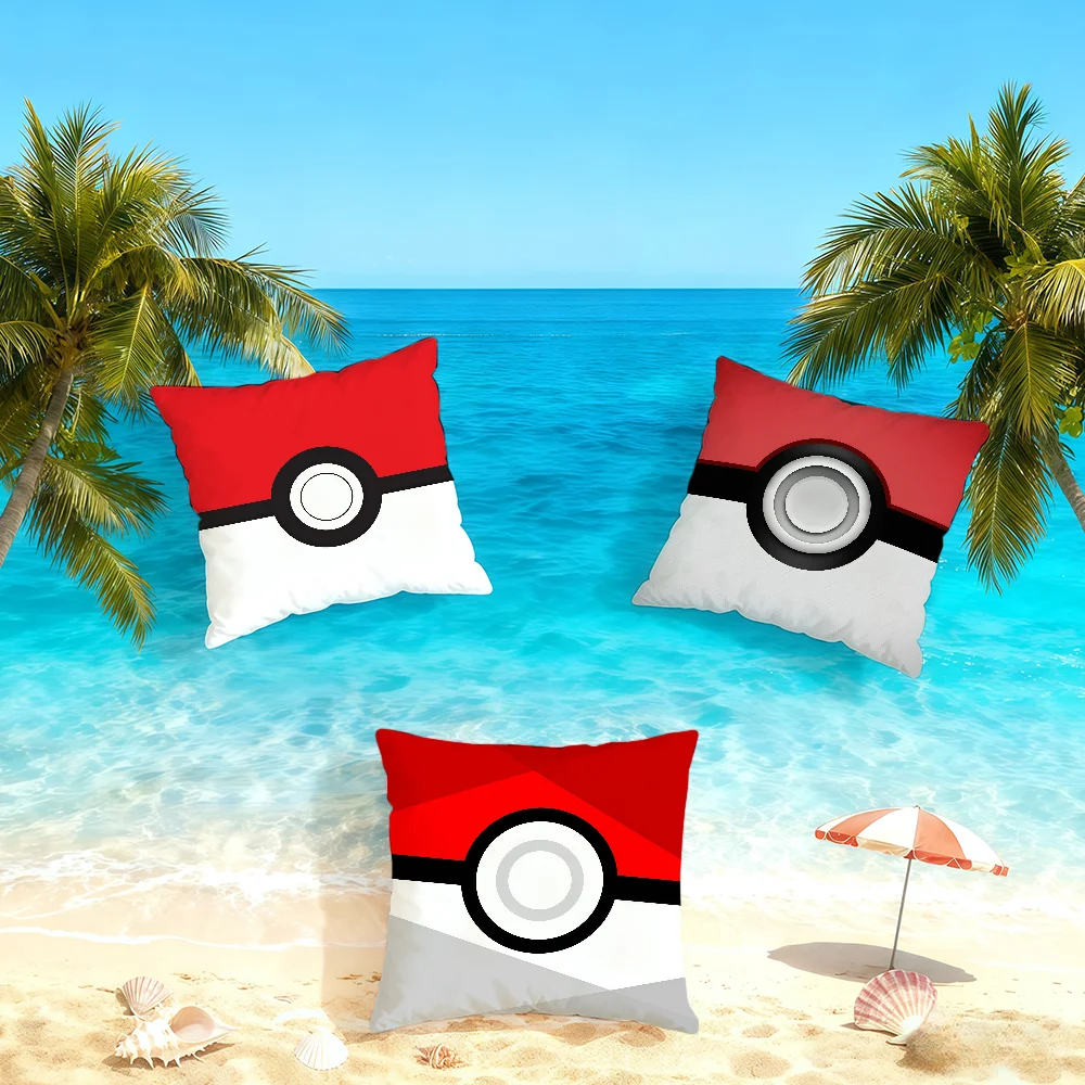 Capa de Almofada P-Poke B-Ball-ES P-POKEMON-ES para Casa, Cama, Sofá, Sala de Estar, Simples, Macia, Presente para Festa