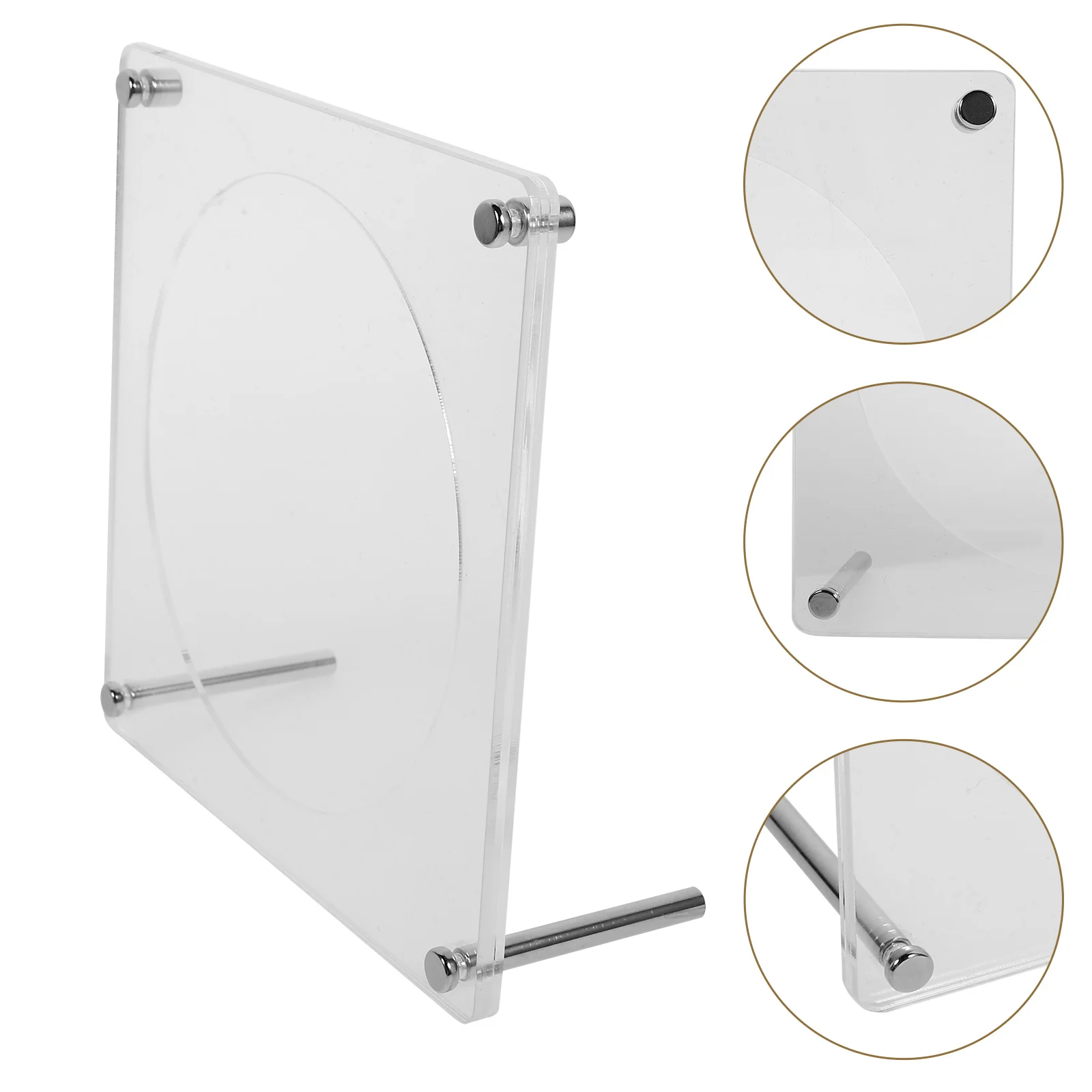 Display Stand Record Rack Bookshelf Decor Desktop Organizer Stainless Steel CD Racks