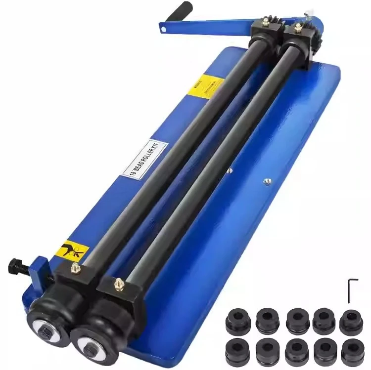 Roller Bending Machine 18 inch Sheet Metal Bead Roller With 6 Sets Dies For Producing Strengthening Ribs Throat Depth 45.72 cm