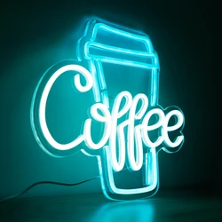 Coffee Neon Sign LED Word Neon Lights for Cafe Bar Resturant USB Letter Neon Light Signs for Wall Decor Beer Bedroom Party