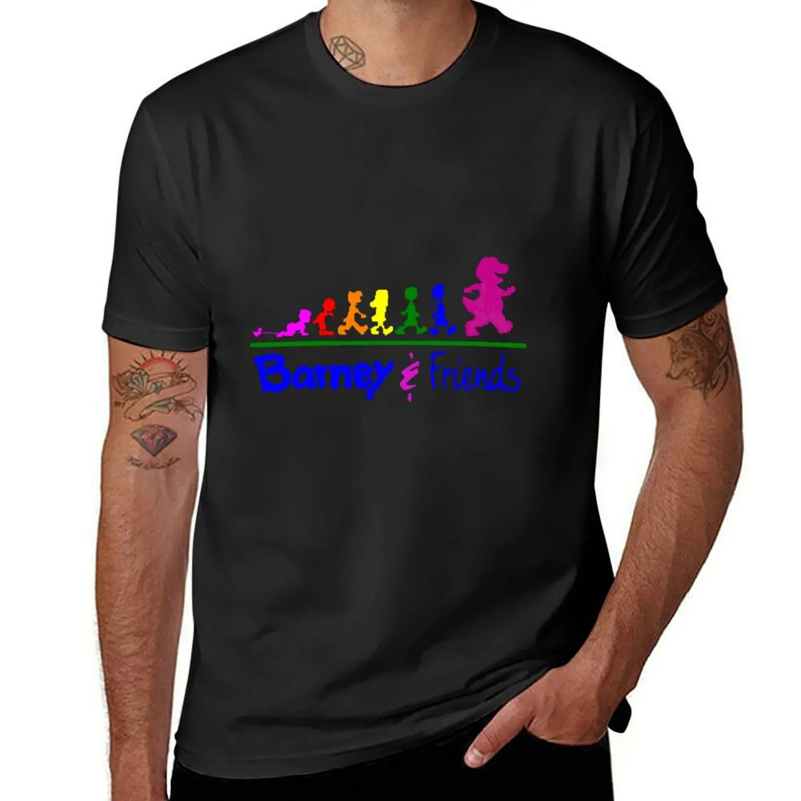 Barney and Friends T-Shirt anime blacks t shirt men