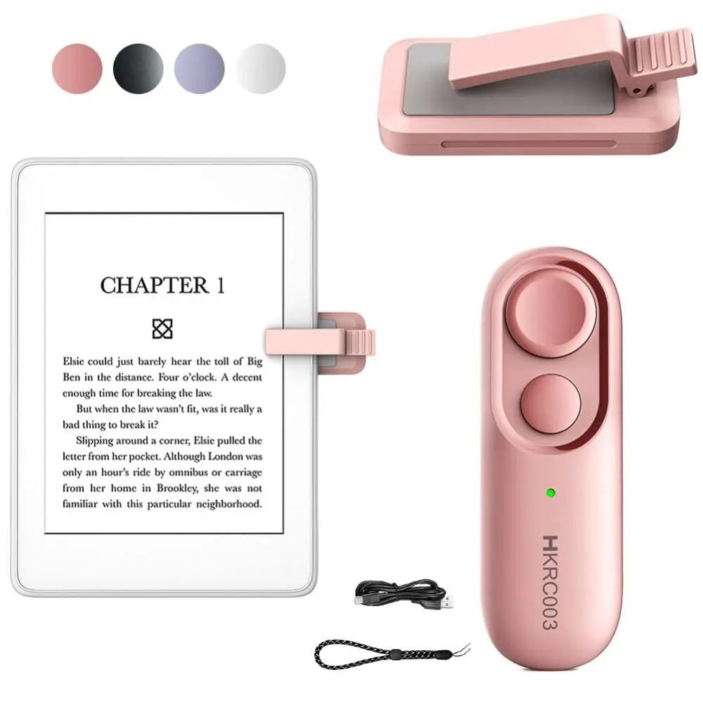Wireless RF Remote Page Turner with Hand Strap Smart Remote Control Clicker Practical for Kindle Paperwhite Oasis Kobo Ereaders