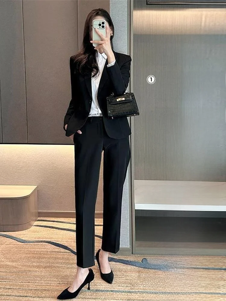 ملابس خارجية نسائية من Ele Bla للمقابلة، ملابس خارجية احترافية متعددة الاستخدامات، أورتي Sve، زر إغلاق واحد #2