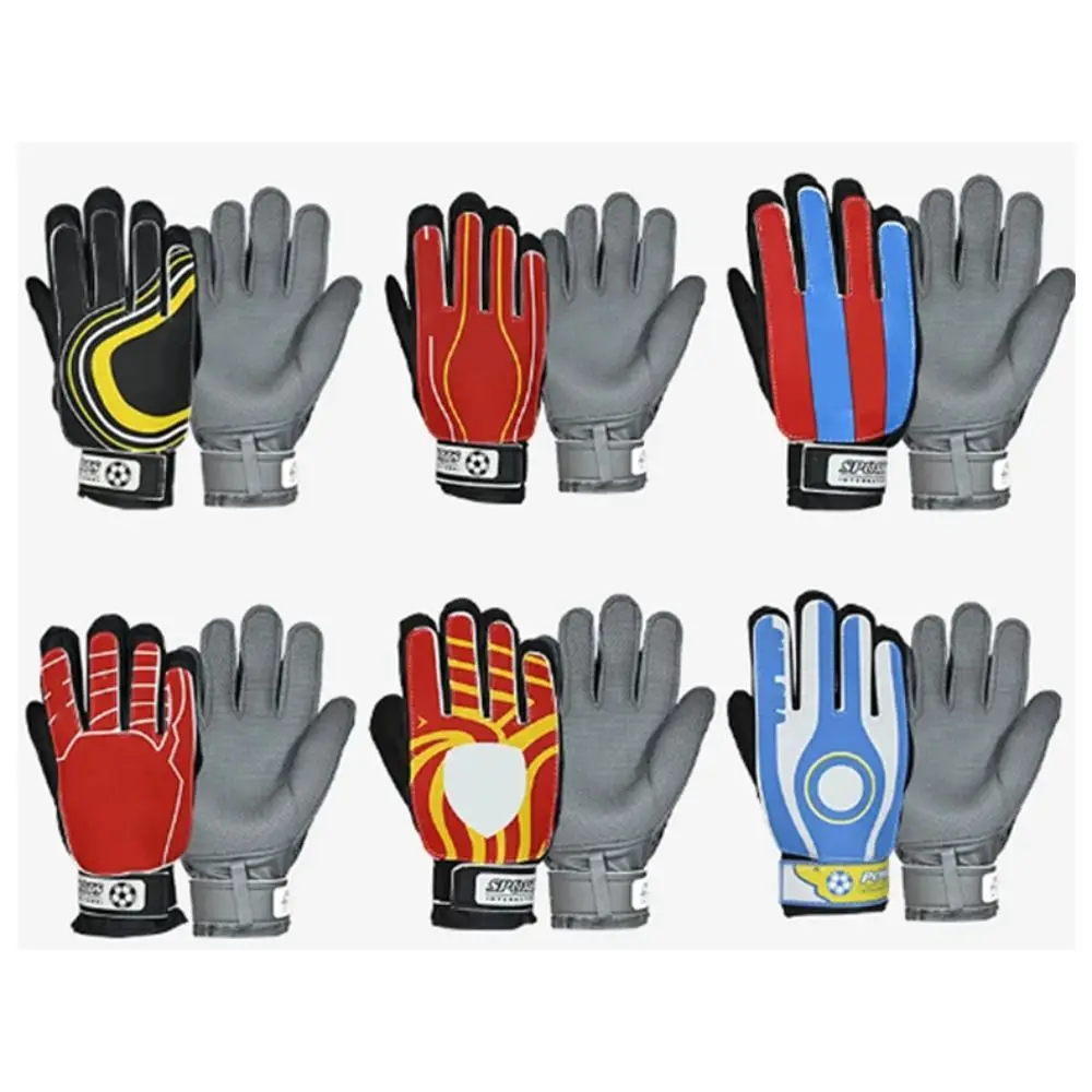 

Professional Goalkeeper Gloves Non-slip Team Logo Football Soccer Goalie Gloves Child Kids Finger Save Guard Thicken Latex Glove