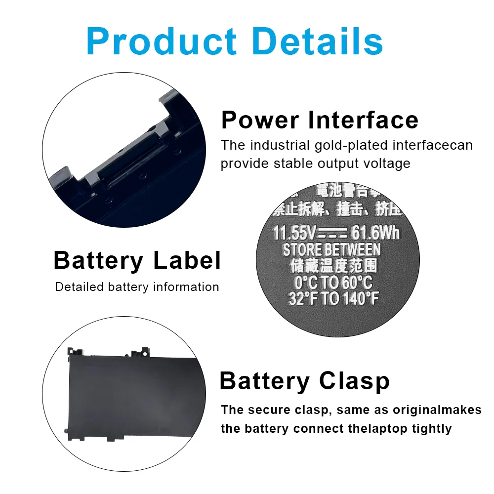 TE03XL TE03061XL Laptop Battery  For HP Omen 15-ax000 15-ax033dx 15-ax210nr 15-ax001ns Pavilion 15-bc000 543 HSTNN-UB7A TPN-Q173