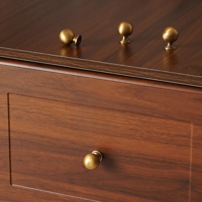 

French brass wardrobe door handle drawer with antique style round ball and antique bronze color vintage cabinet handle