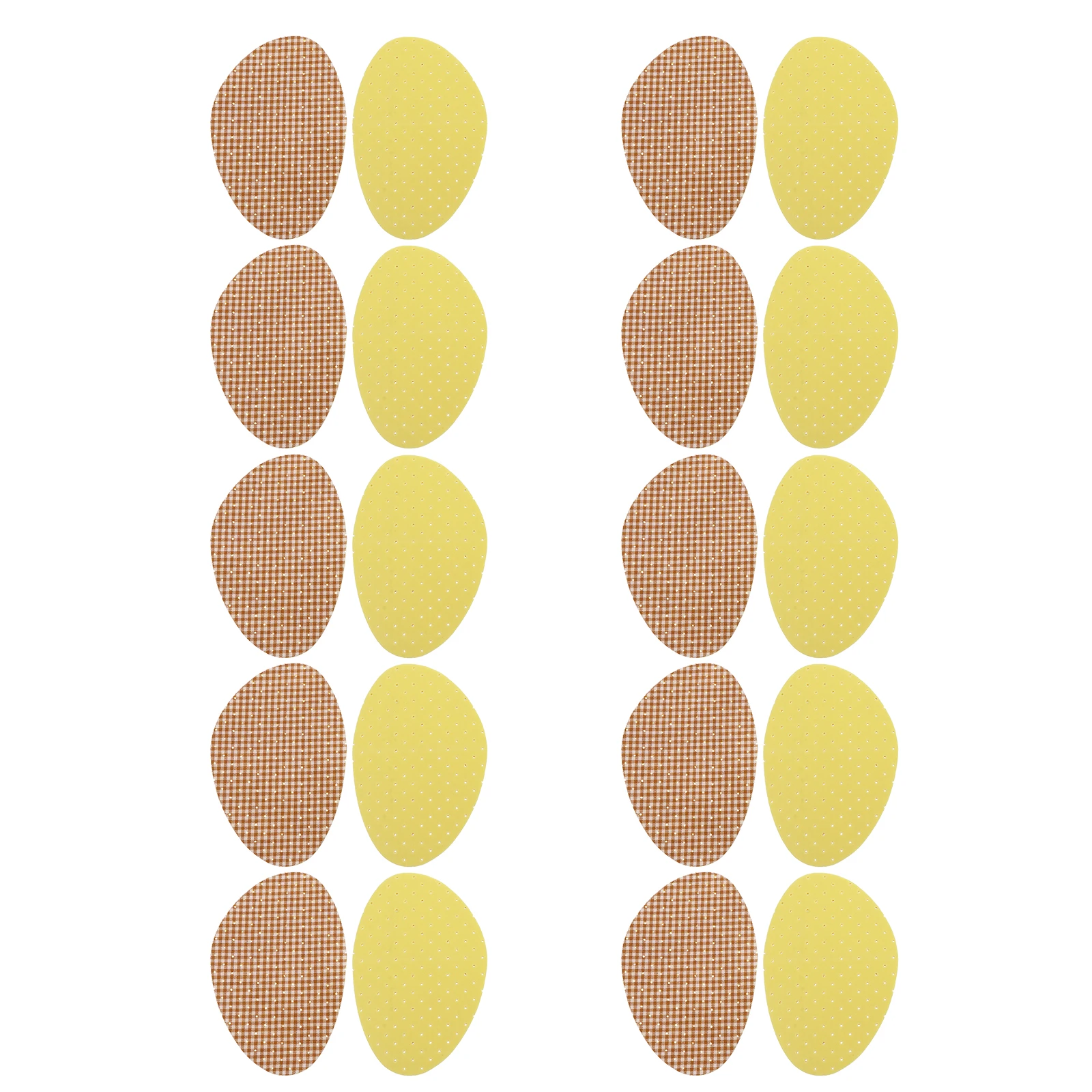 

10 Pairs Forefoot Insole Half Size Pad Front Palm Cushion Adjustable Pain Relief Shoe Insert Yellow High Heel Fabric Slow