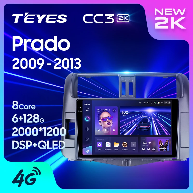 TEYES CC3 2K For Toyota Land Cruiser Prado 150 2009 - 2013 Car Radio Multimedia Video Player Navigation stereo GPS Android 10 No 2din 2 din dvd