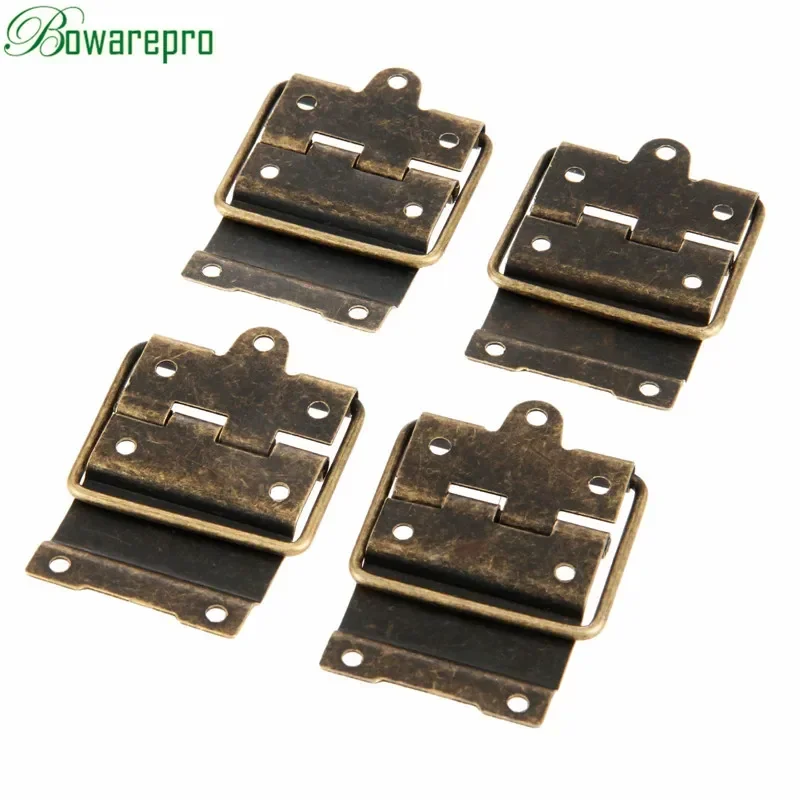 4Pcs Antique Cabinet Hinges Furniture Door Hinges Drawer Jewellery Wooden Box Hinge Hardware Accessories 29*45mm 34*53mm 41*52mm