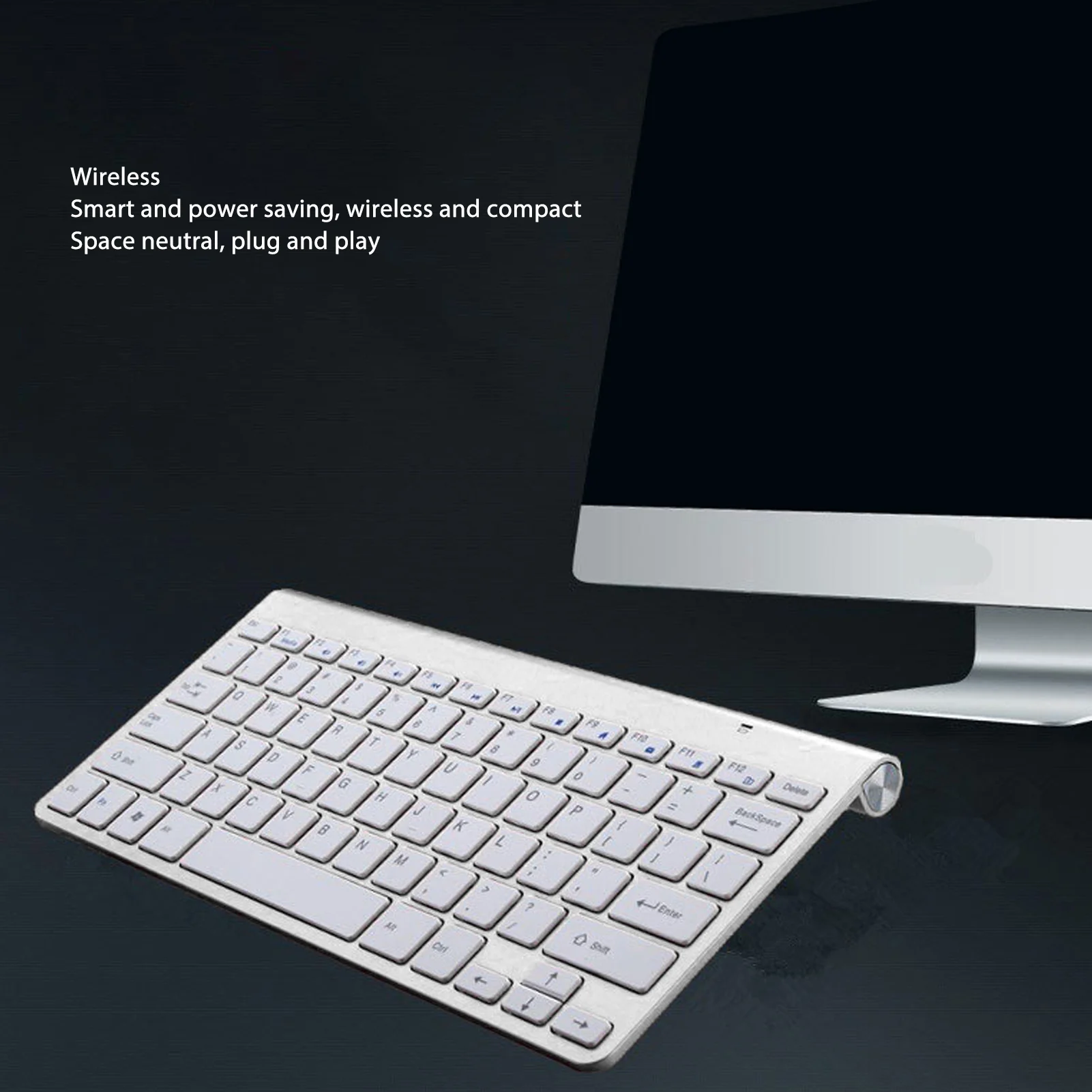 Wireless Keyboard Mouse Kit Slim Wireless Key Mouse Combo Portable Beautiful Power Saving Silent Button LED Indicator for Home