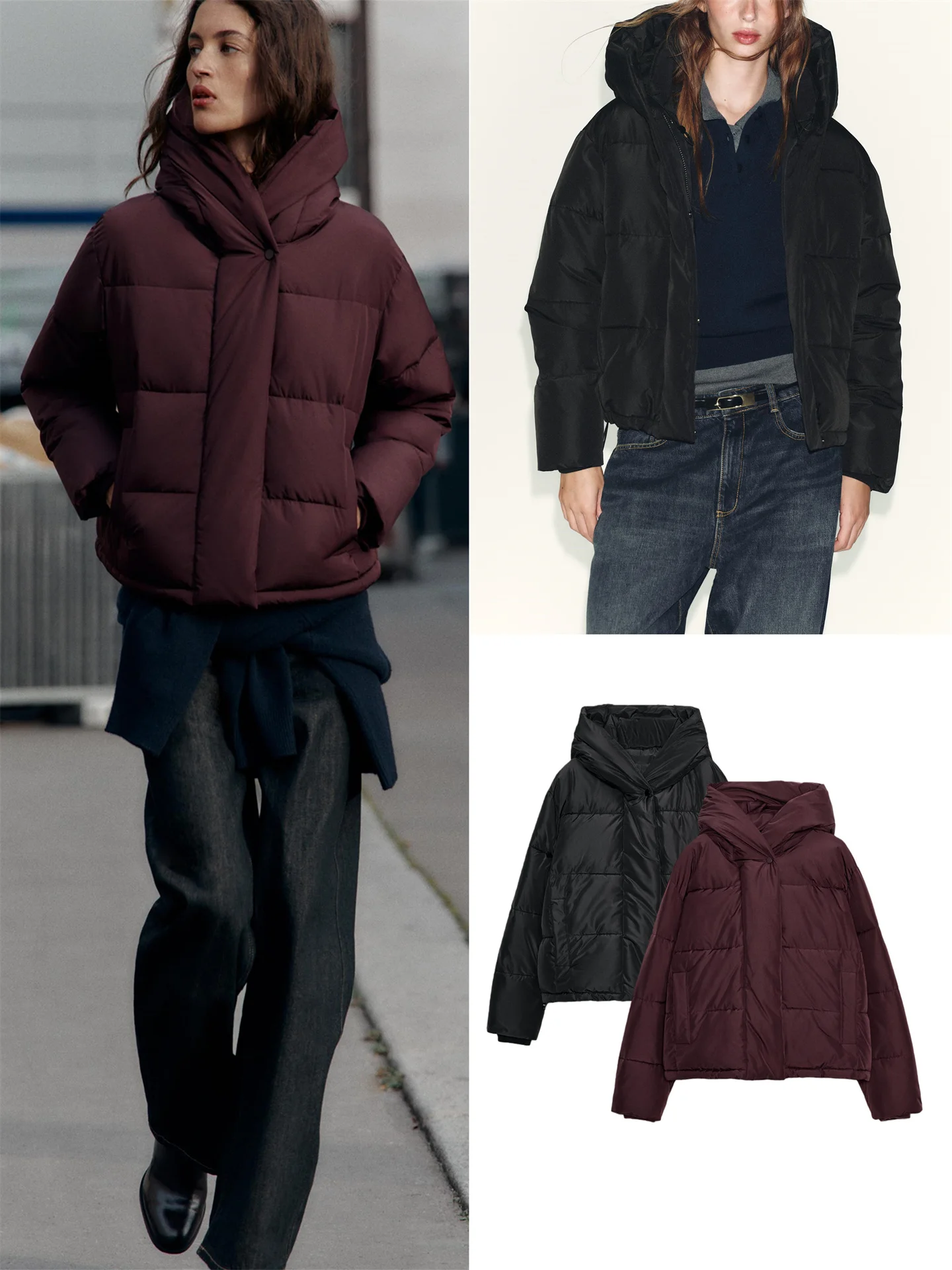 

Faionable Casual ort Cotton Jaet Women's New Winter Coat Waterproof Windproof Thiened Hooded Jaet 638222