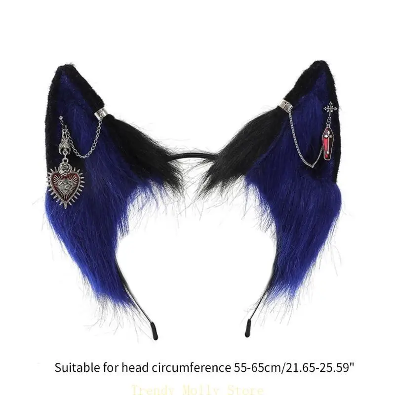 N5KB Furry Ear Hairhoop Girl Nhập vai Đạo cụ Part