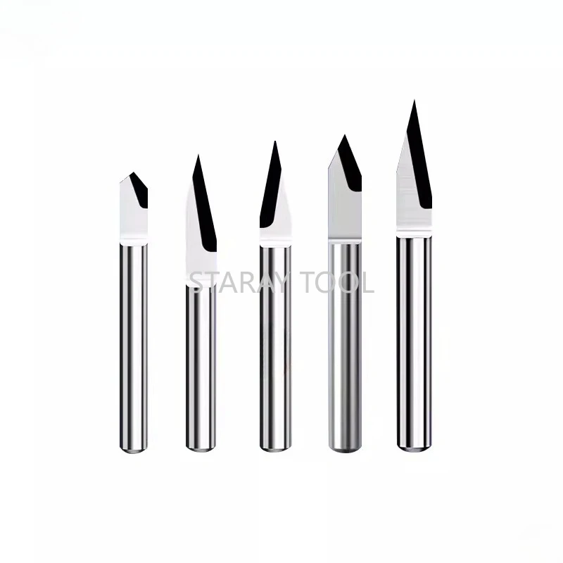 

1pc Diamond Single Blade Flat Bottom Sharp Knife CNC Tungsten Steel Taper Carving Tool for Deep Floating&Precision Engraving