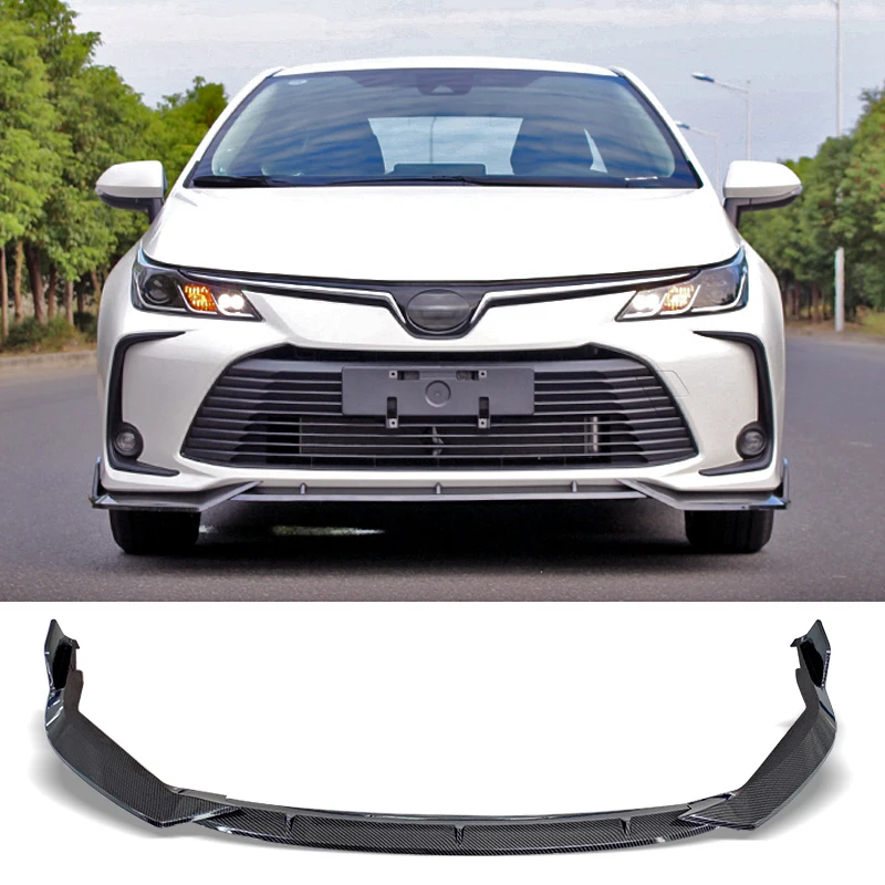 Splitter do Toyota Corolla Sedan 2019-2023, przedni spojler zderzaka, osłona, listwa, powierzchnia karbonowa, body kit, dokładka pod zderzak.