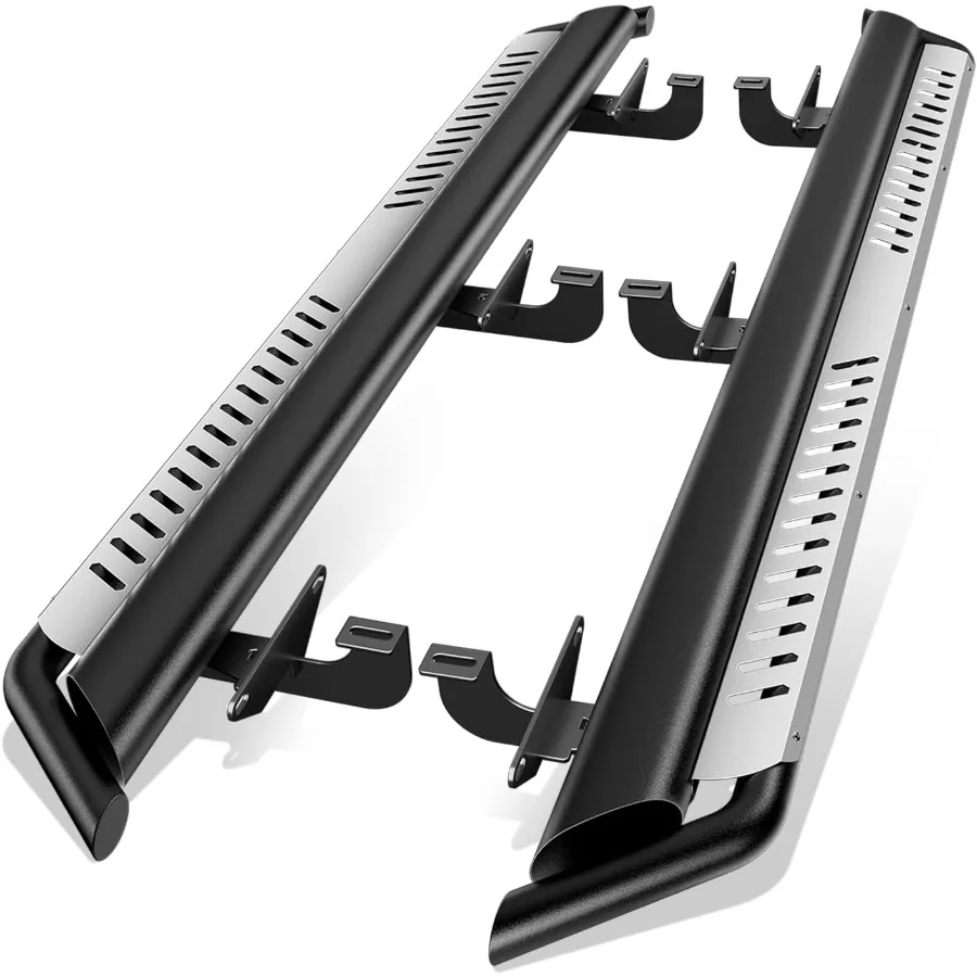 

Подносы с окрашенными серебряными ступенчатыми пластинами для Jeep Wrangler JL 20182024 гг., 4-дверная конструкция из нержавеющей стали с текстурой