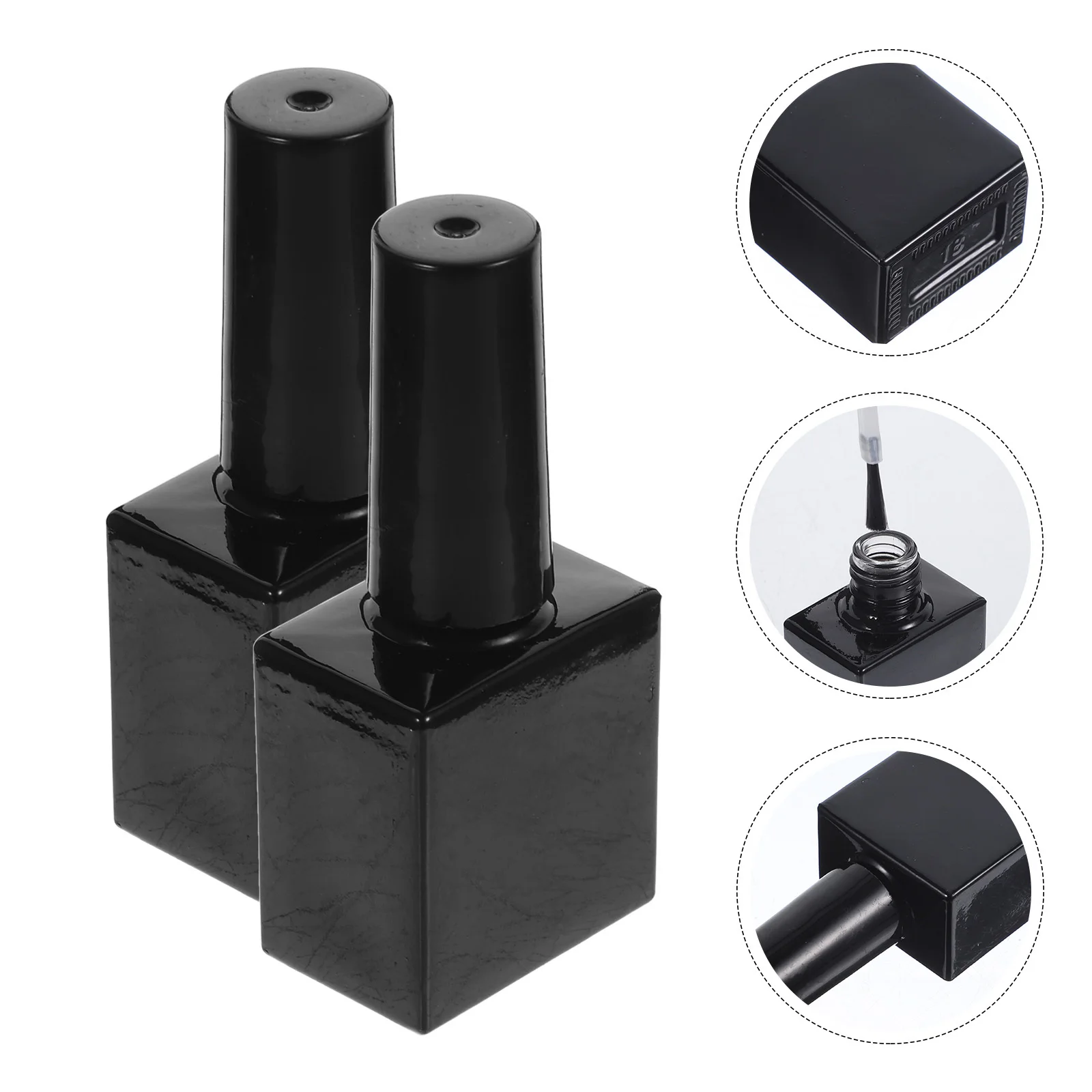 6Pcs Small Glass Gel Polish Bottles Tightly Sealed Portable for Beach and Travel Empty Nail Polish Bottles with Brush