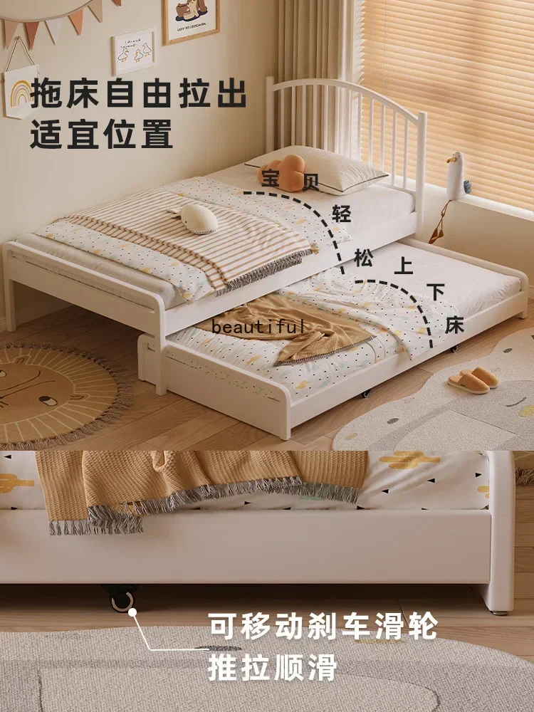 

Детская односпальная кровать из массива дерева, трансформируемая в двухспальную, выдвижная, для двух детей, семейная, для ребенка и мамы, с выдвижным механизмом