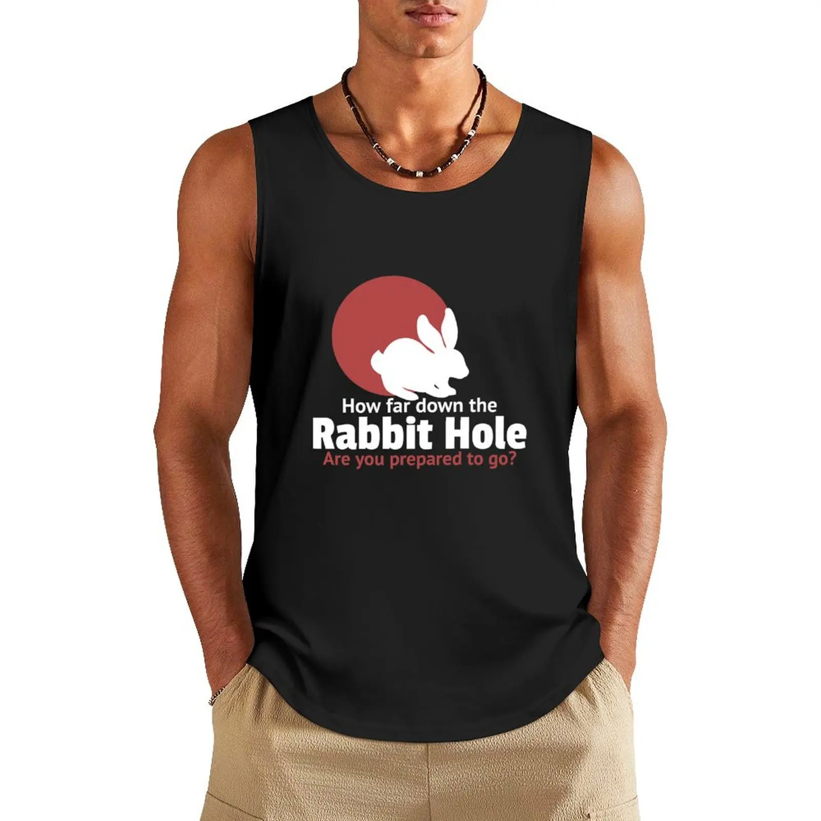

Down The Rabbit Hole Design Tank Top vest for men bodybuilding men sleeveless shirt man gym Men's fitness t-shirt