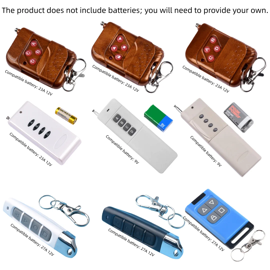4-Key Wireless Remote Control Soldered Code/Copy Pairing 315M, 310M, 330M, 350M, 390M, 418M, 430M, 433M