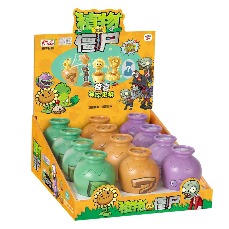 Genuine 12 Style Plants VS Zombies 2 Surprise Box Jar Set Toys Peashooter SunFlower Pharaoh Zombie Game Figure Doll Model Toys