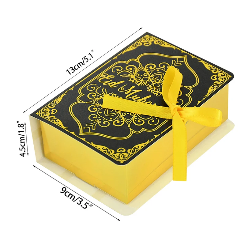 3/5szt Eid Mubarak Candy Gift Boxes Book Shape Chocolate Cookie Boxes Ramadan Kareem Muslim Islamic Festival Party Wholesale