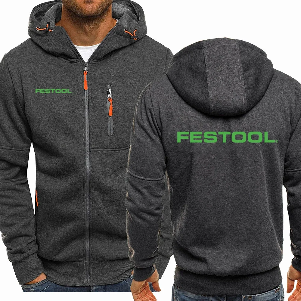 Festool Tools-Sudadera con capucha de manga larga para hombre, chaqueta informal de algodón con cremallera, estilo Hip-Hop, Harajuku, novedad de primavera y otoño, 2023