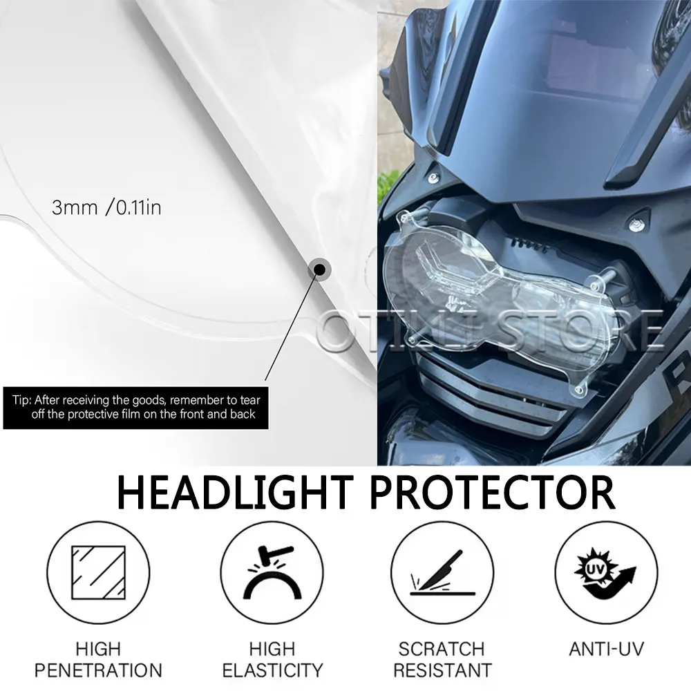 

Acrylic For BMW R1200GS R1250GS R 1250 GS LC Adventure 2013 - 2023 Motorcycle Headlight Protector Light Cover Protective Guard