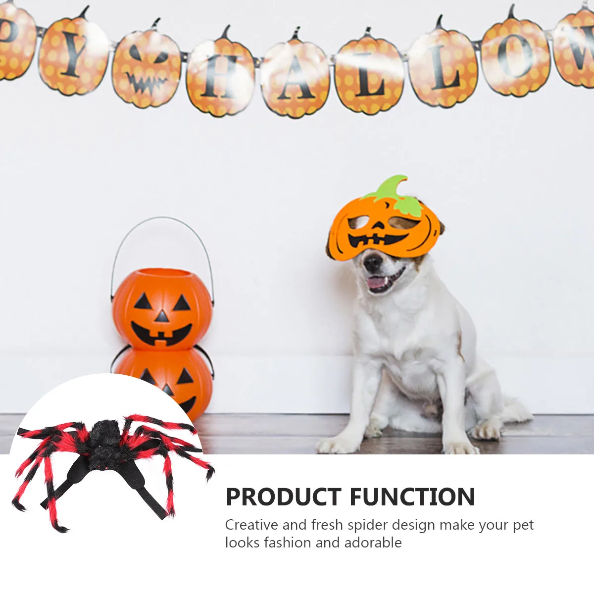 

1Pcs Pet Spider Costumes Halloween Cosplay Dress Lightweight Durable Creative Design Dog Cat Supplies Pet Cat Costume