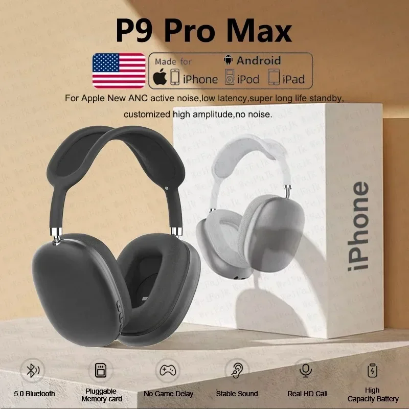 Bluetooth-наушники P9 с беспроводным и шумоподавлением, идеально подходят для телефона и игр