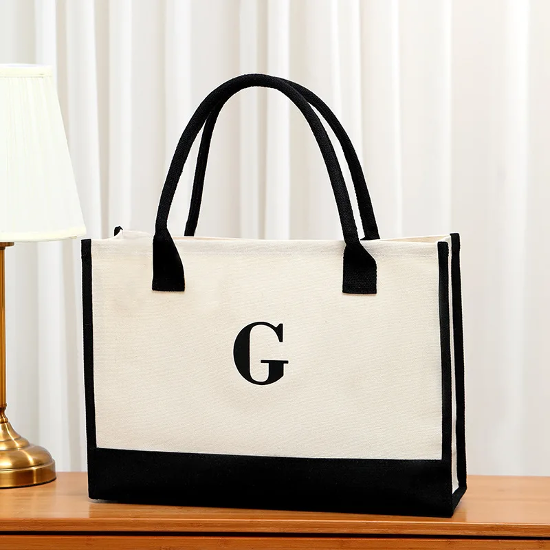 

Fashionable large capacity pure letter men's shoulder bag; reusable holiday gift; DIY gift bag.
