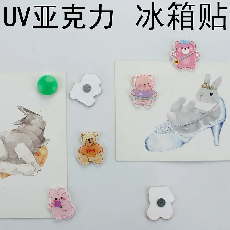

50Pcs/Lot Cartoon Acrylic Drawing Board Mini Refrigerator Home Decoration Sticker Magnets Fridge Souvenir Whiteboard Magnets