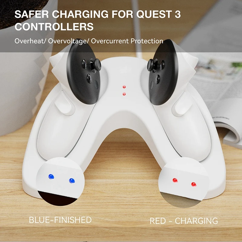 Wireless Charging Dock For Meta Quest 3/Oculus 3S Charger Station Controller Battery Elite Head Strap VR Accessories