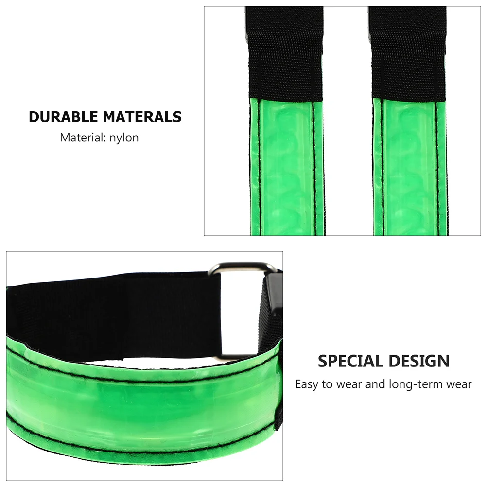 

4 Pcs Party Running Gear Band Reflective Bracelet High Visibility Led Armbands Equipment